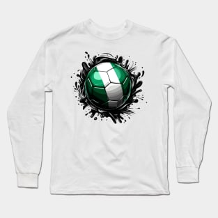 Nigeria Flag Football Long Sleeve T-Shirt